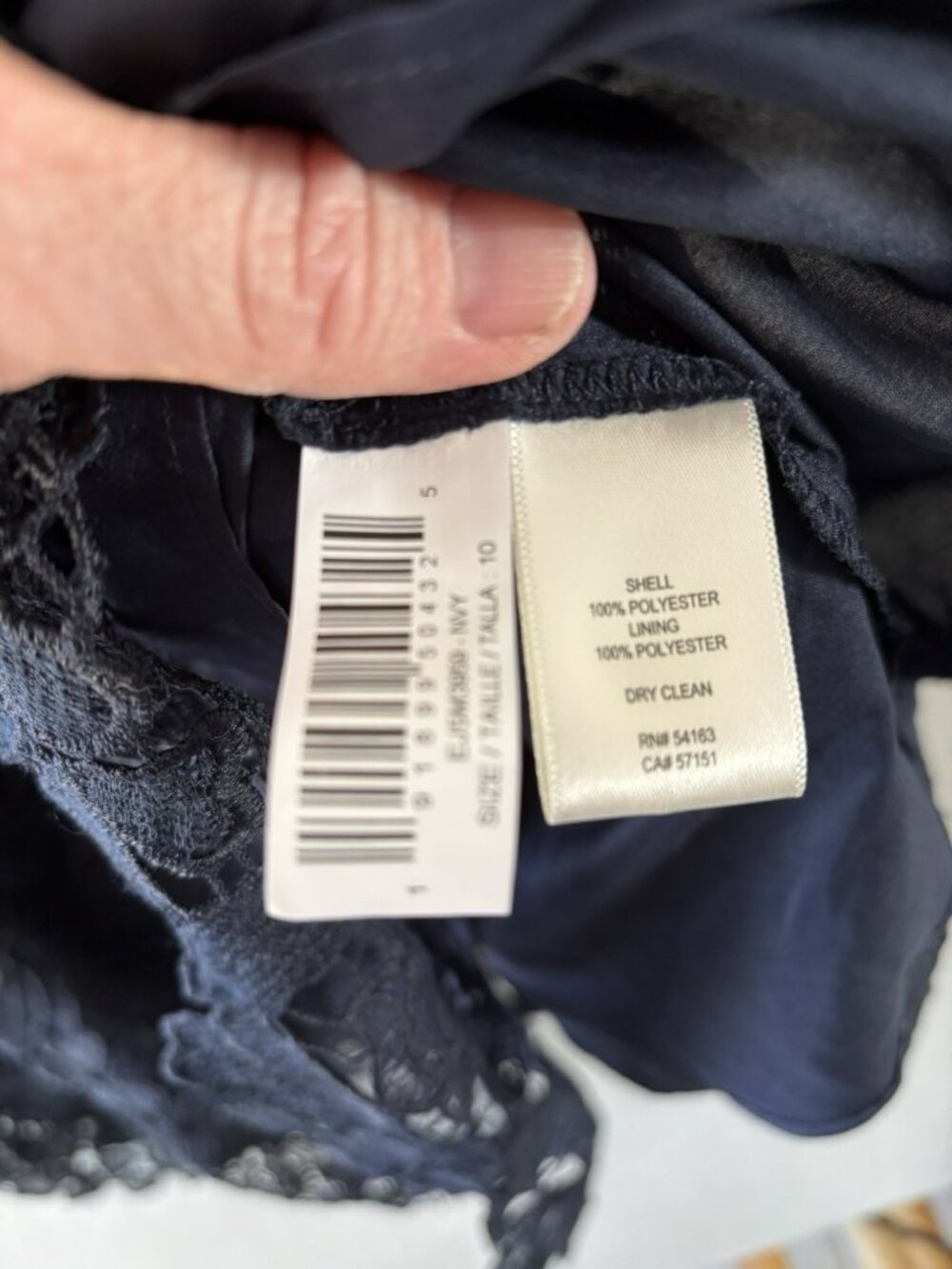 Eliza J Navy Lace Dress Size 10 Fit Flare Sleeveless Floral Cocktail Party NWT - Picture 10 of 16